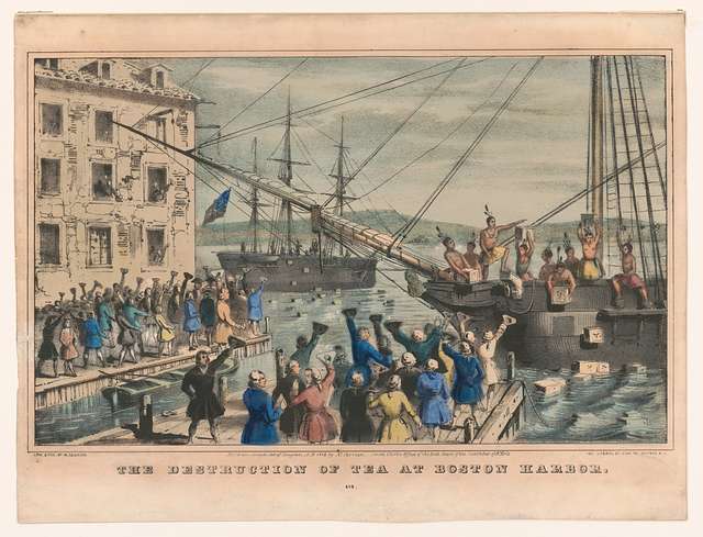 The Destruction of Tea at Boston Harbor
Image credit: US Library of Congress